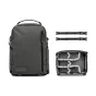 Wandrd PRVKE 31 Zip Photo Bundle black backpack with top zip access, front pocket, and included camera cube straps for organized travel photography