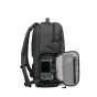 Wandrd PRVKE 31 Zip Photo Bundle black backpack with open side pocket showing camera cube compartment and padded accessory sleeve