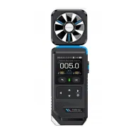 FNIRSI FAM-02 digital anemometer with a color display showing wind speed, temperature, and humidity readings, featuring an 8-blade rotor fan and alarm functionsFNIRSI FAM-02 digital anemometer with a color display showing wind speed, temperature, and humidity readings, featuring an 8-blade rotor fan and alarm functions