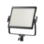 Godox LP600R 60W RGB LED panel light with diffusion panel, front view on yoke mount for studio and portable lighting
