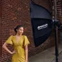 Westcott ClickBox Octa 42 softbox with Bowens S mount for professional photography and video lighting, featuring quick setup and reflective silver interior for enhanced contrast and controlled directional light