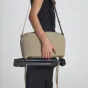 URTH Dolomite 8L beige water-resistant camera sling bag with padded shoulder strap and tripod attachment