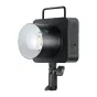Neewer Q4 400Ws studio flash with illuminated modeling light, mounted on a light stand for professional photography