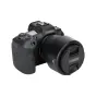 JJC LH ES73B lens hood compatible with Canon RF 45mm F1.2 STM, featuring a matte anti-reflective interior for professional photography protection.