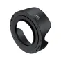 JJC LH XF1333 lens hood with aluminum adapter ring and 49mm filter compatibility - black matte finish, featuring a sturdy design and reversible structure for compact storage.