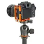 Кронштейн 3 Legged Thing Ellie Short L с совместимостью Arca Swiss, установленный на DSLR камере и штативе для универсальных фотосъемок