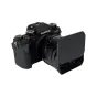 Колпачок JJC LH JXF56F12R для объектива Fujifilm XF 56mm f/1.2 R WR с матовой поверхностью, установленный на объектив для защиты от бликов и постороннего света