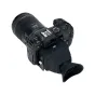 JJC LVF PRO1 Screen Viewfinder attached to a DSLR camera for high-contrast 300x magnification, adjustable for landscape and portrait modes