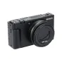 JJC automatic lens cap for Sony ZV 1F - compact side view of the camera with lens cap attached