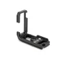 3 Legged Thing OLLIEQD B 90mm Arca-Swiss L bracket for OM System OM-1 cameras, matte black, side view with QD connector and screen access notch
