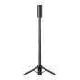 JMGO PicoPlay+ portable projector mounted on a tripod stand with built-in battery for mobile entertainment