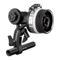 Neewer PG001 Mini Follow Focus featuring a gear ring with 8-43T teeth and a 15mm rod mount for precise manual focus adjustment
