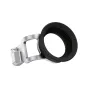 Серебряный окуляр JJC EF GFX100RF с алюминиевой рамкой для камеры Fuji GFX100RF, боковой вид с эргономичным силиконовым дизайном и петлей для ремня