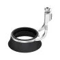 JJC EF GFX100RF silver camera eyecup for Fuji GFX100RF with aluminum frame, ergonomic silicone design for eye comfort and viewfinder protection