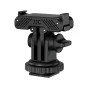 JJC QRAM CS magnetic quick release adapter for DJI Action 5 Pro/4/3 cameras featuring a foldable design, silicone pads, and a cold shoe base.