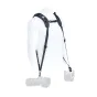 BlackRapid Double X Extra Comfort fotogrāfu josta ar diviem pievienotiem kameru korpusiem, ar mīkstiem plecu siksnām un rotējošām karabīnēm profesionālajai fotogrāfijai.