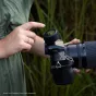 Westcott FJ T1 M Universal Wireless Trigger with OLED touchscreen mounted on DSLR camera for intuitive flash control