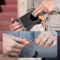 PGYTECH OneGo Casual Crossbody Bag with lens cleaning cloth attached to strap, showcasing practical camera accessories for mobile creators