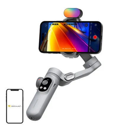 AOCHUAN X Pro gimbal ar RGB apgaismojumu pelēks