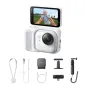 Insta360 Go Ultra Creator Bundle white action camera with complete accessories set including magnetic clip, lanyard, mini tripod, quick release mount, and Ultra Pivot stand