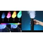 Newell Mr Mist wireless smoke generator emitting vibrant colored smoke effects with RGB lighting for photography and video production