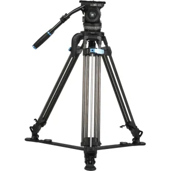 Комплект видеоштатива SIRUI Pro SQ100 с головкой VHS18 - углеволоконный штатив с грузоподъемностью 25 кг, боковой загрузкой жидкостной головки, распорками для устойчивости и ручкой ARRI для профессиональной видеосъемки