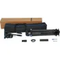 SIRUI Pro Video Tripod Kit SQ100+VHS18 with carbon fiber legs, fluid head VHS18, quick-release handle, ground spreader with spikes, and carrying bag in full kit layout