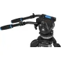 SIRUI Pro video tripod kit SQ100 with VHS18 fluid head featuring a side-loading plate and portable handle for professional filmmaking