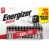 Energizer Max AAA 12 Pack - Long-lasting power, holds charge for 10 yearsEnergizer Max AAA 12 Pack - Long-lasting power, holds charge for 10 years