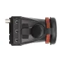 PortKeys LEYE III elektroniskā skatītāja sānu skats, izceļot ādas apdari un HDMI porta detaļas