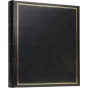 FOCUS Prestige Maxi 500 Melnais fotoalbums ar zelta apdrojumu, piemērots līdz 500 fotogrāfijām līdz 10x15 cm izmēram, ar kabatiņu digitālās saglabāšanas vajadzībām.