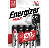 ENERGIZER Max AA 4 Pack - Long-lasting power, holds charge for 10 yearsENERGIZER Max AA 4 Pack - Long-lasting power, holds charge for 10 years