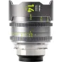 NiSi Athena Prime Rewind 14mm T2.4 PL-Mount kinolēca ar pievienotu vāciņu, rādot priekšējo un sānu skatu ar fokusa gredzenu un fluorescējošām atzīmēm
