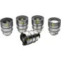 NiSi Athena Prime Rewind PL-Mount cine lens set featuring 25mm, 35mm, 50mm, and 85mm lenses with vintage film aesthetics, adjustable aperture, and fluorescent focus scales