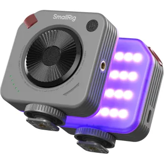 SmallRig 5821 Neo mini LED video gaisma Nebula Gray ar RGBWW izstarojumu, purpura LED gaismas, aukstā pēda montāža un 1/4 colas vītne universālai pievienošanai kamerām un stativiem