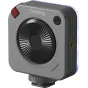 SmallRig 5821 Neo mini LED video gaisma P108 Nebula Gray ar RGBWW avotu, priekšējais skats ar USB-C portu un aukstā pēdas montāžu kamerām un statīviem