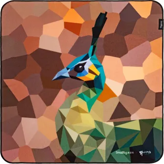 SmallRig 6040 camera wrap featuring a vibrant green peafowl pixel art pattern for versatile gear protection
