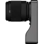 YoloLiv 18mm F1.4 lens with M43 mount, featuring a sleek black design, visible aperture markings, and a prominent front element.