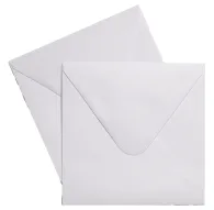 Focus brand white square envelope 160x160 mm, 120g, partially open flap revealing inner lining, ideal for invitations and documentsFocus brand white square envelope 160x160 mm, 120g, partially open flap revealing inner lining, ideal for invitations and documents