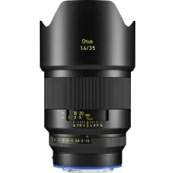 ZEISS Otus ML 35mm f/1.4 lens for Sony E-mount with attached hood, showcasing front view and manual focus ringZEISS Otus ML 35mm f/1.4 lens for Sony E-mount with attached hood, showcasing front view and manual focus ring