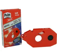 PRITT permanent glue refill cartridge with adhesive roll for paper, photos, and cardboard - red refill next to original space-themed packaging boxPRITT permanent glue refill cartridge with adhesive roll for paper, photos, and cardboard - red refill next to original space-themed packaging box