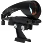 Celestron StarPointer Pro finderscope with illuminated dual-circle reticle and 40mm lens, mounted on an adjustable dovetail bracket for telescopes