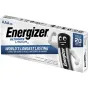 Energizer Ultimate Lithium AAA batteries 10-pack packaging featuring a 20-year shelf life guarantee and long-lasting power for high-tech devices.