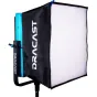 Dracast DRSB1000700 softbox for LED 1000 Pro/Plus series featuring black outer fabric, white diffusing panel, and turquoise mounting frame
