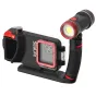 SeaLife SportDiver Pro 2500 underwater housing with attached 2500-lumen Sea Dragon LED light, featuring smartphone interface and durable polycarbonate construction for iPhone and Android devices