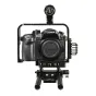 Ikan Cage Kit for Panasonic GH4 with reversible top handle, cold shoe mount, and 15mm aluminum rods - top view