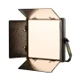 Ikan LBX10-POE bi-color studio LED light with open barn doors, showcasing a soft diffusion panel and PoE++ Ethernet connectivity