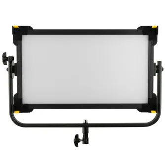 Ikan Lyra 1x2 bi-color DMX studio light panel with soft diffusion, front view showing control knob and yoke mount compatibility