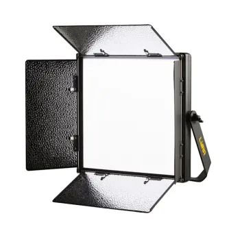 Ikan Lyra 1x1 Bi-Color DMX LED studio light with soft diffusion panel and adjustable yoke mount