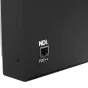 Ikan Aura POE++ 19 colu monitora mugurpuse, kurā redzams Ethernet ports PoE++ barošanai un NDI video pārraidei.